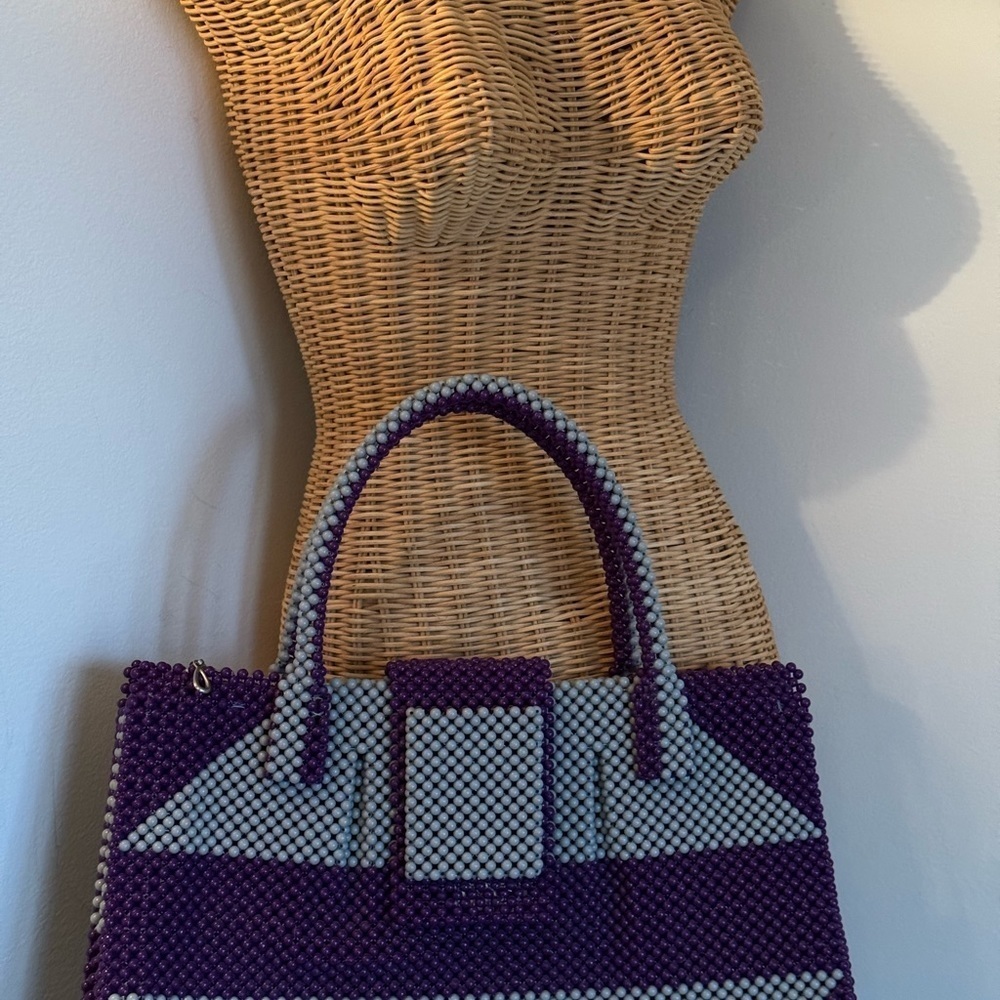 Collectible pop art purple grey bag 1960s - Picture 4 of 11